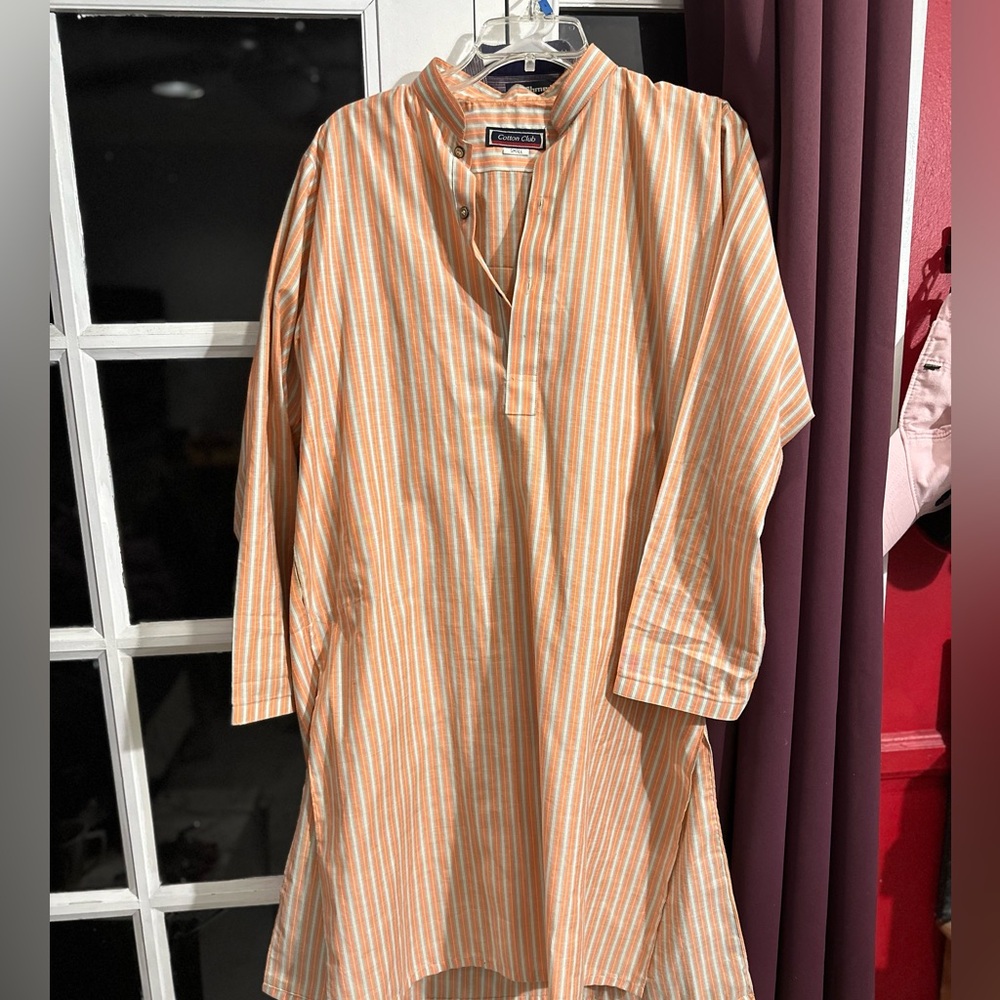 Orange cotton club Pakistani kurta